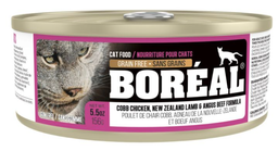 [10101664] BOREAL CAT COBB CHICKEN, NEW ZEALAND LAMB &amp; ANGUS BEEF 5.5OZ (156G)