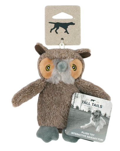 [10101804] TALL TAILS PLUSH OWL SQUEAKER TOY 5"