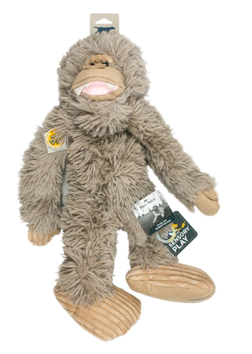 [10101814] TALL TAILS PLUSH STUFFLESS BIG FOOT W/ SQUEAKER & INTERIOR ROPE BODY TOY 20"