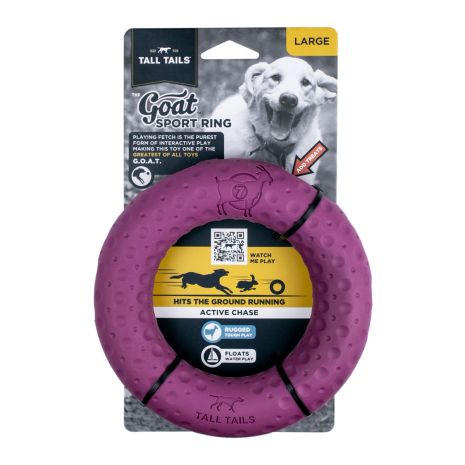 [10101854] TALL TAILS GOAT RUBBER RING PURPLE 7"