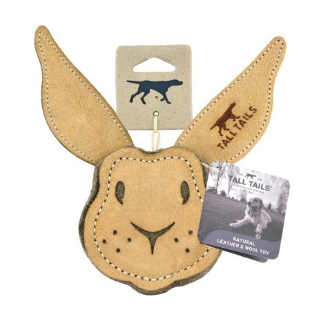 [10101870] TALL TAILS NATURAL LEATHER & WOOL RABBIT TOY 4"