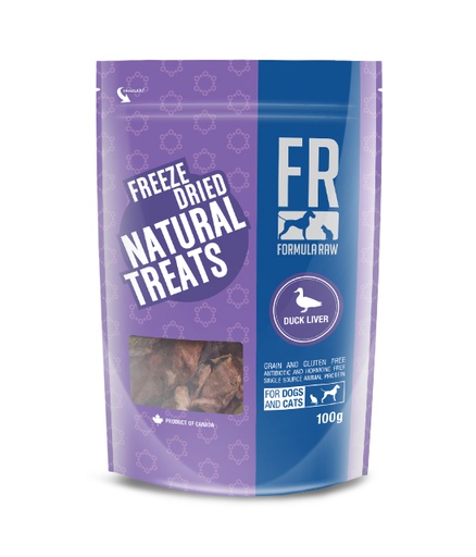 [10105504] DMB - FORMULA RAW DOG DUCK LIVER TREATS 100G