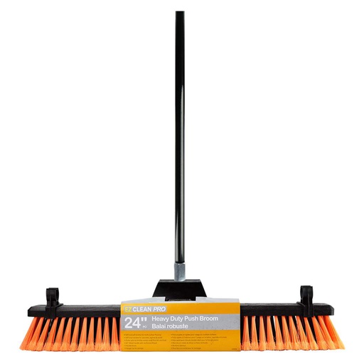 [10107106] EZ CLEAN PRO PUSH BROOM HEAVY DUTY 24" & METAL HANDLE