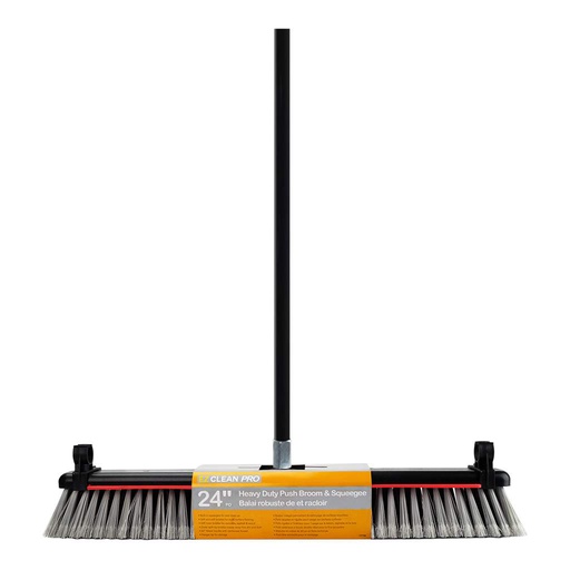 [10107120] EZ CLEAN PRO PUSH BROOM & SQUEEGEE HEAVY DUTY 24" W METAL HANDLE