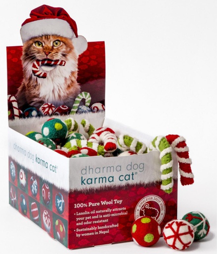 [10143728] DDKC CAT HOLIDAY WOOL FELT CHRISTMAS TOYS (ASSRTD) XMAS 2025