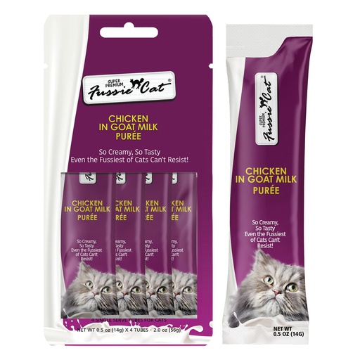 [10144806] FUSSIE CAT PREMIUM GOAT MILK PUREE CHICKEN 56G (4PK)