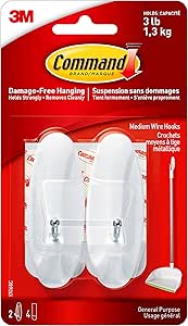 [10145124] COMMAND 17068C WIRE HOOK PLASTIC WHITE MEDIUM
