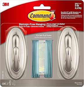 [10145130] COMMAND 17053BN-C DECORATIVE HOOK METAL LARGE BRUSH NICKEL