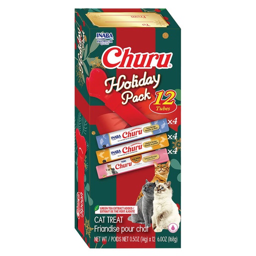 [10145254] INABA CHURU HOLIDAY PACK W CHURU SPOON (12PK) XMAS 2025