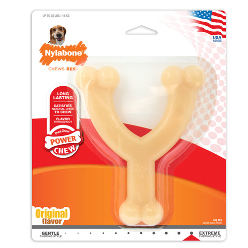 [10012708] NYLABONE POWER CHEW WISHBONE ORIGINAL WOLF