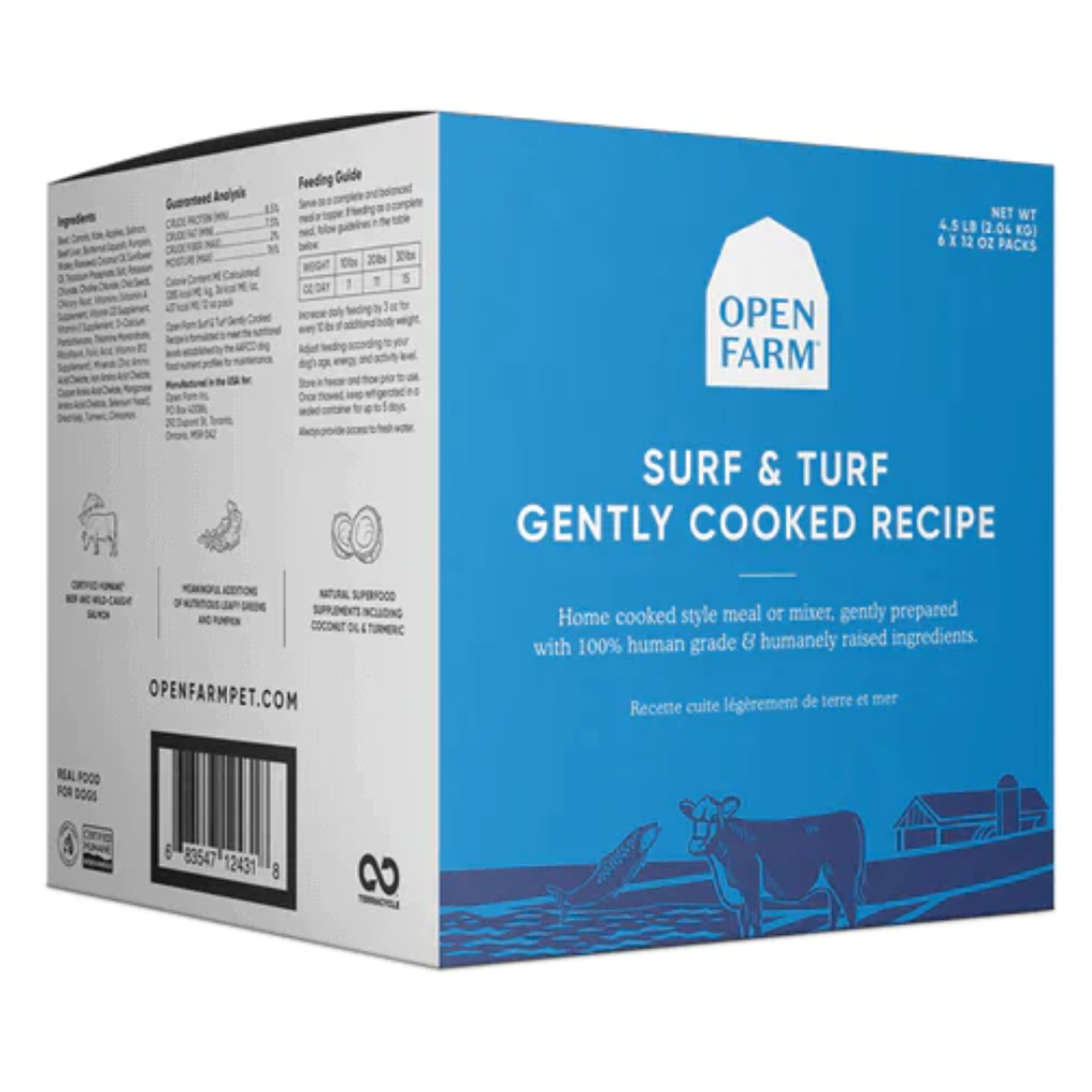 DMB - OPEN FARM DOG GENTLY COOKED FROZEN SURF &amp; TURF RECIPE 96OZ