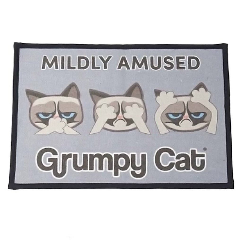 DV - PETRAGEOUS GRUMPY CAT MILDLY AMUSED NON-SLIP MAT GRAY