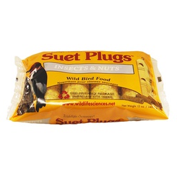 [164-788127] WILDLIFE SCIENCE SUET PLUGS INSECTS &amp; NUTS 4 PACK 12OZ