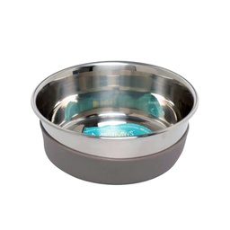 [144-606661] MESSY MUTTS HEAVY GAUGE BOWL W/NON SLIP 8 CUPS GREY X-LRG