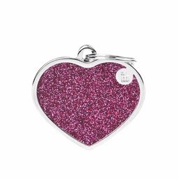 [144-258031] DR - MY FAMILY GLITTER HEART PINK L