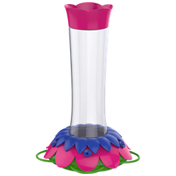 [166-007322] DV - NATURE'S WAY SO REAL GRAVITY FLOWER HB GLASS FEEDER PURPLE FUSHIA 20OZ