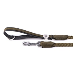 [144-212494] MY FAMILY LONDON ROPE LEASH FAUX LEATHER GRN &amp; BLK S